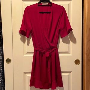 THREE EIGHTY TWO faux wrap midi dress